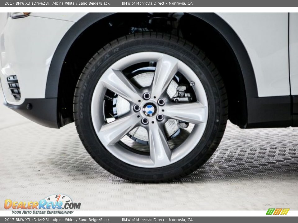 2017 BMW X3 sDrive28i Alpine White / Sand Beige/Black Photo #8