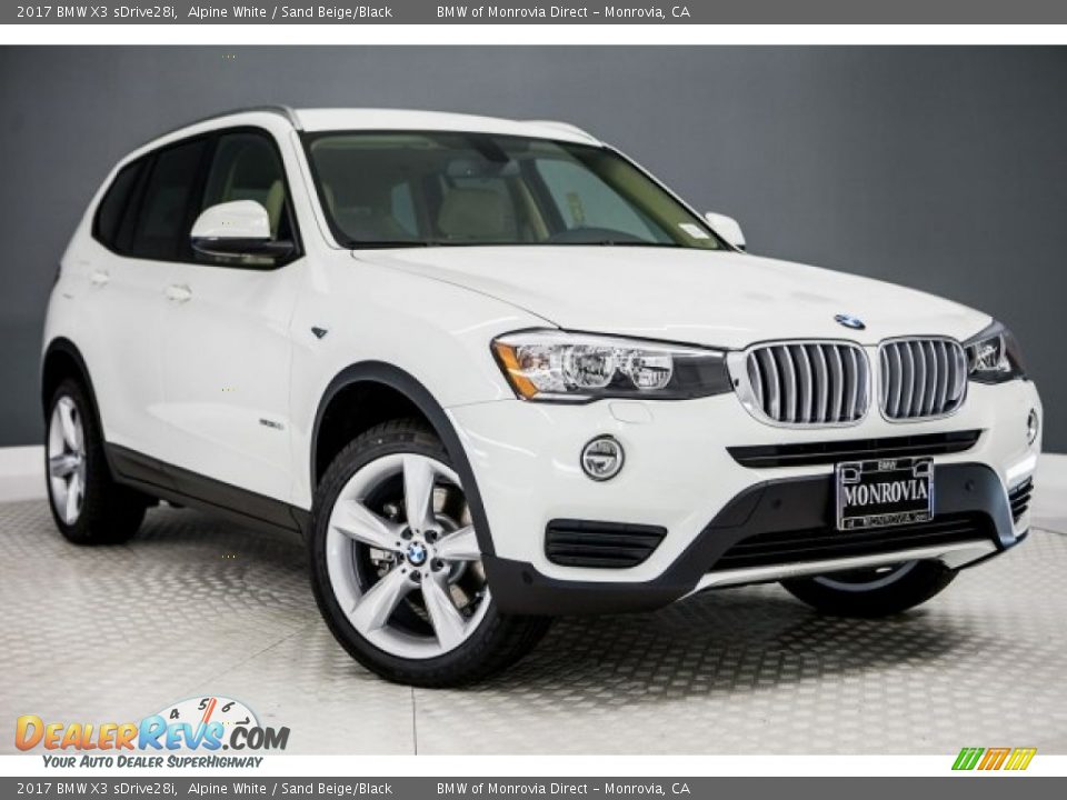 2017 BMW X3 sDrive28i Alpine White / Sand Beige/Black Photo #12