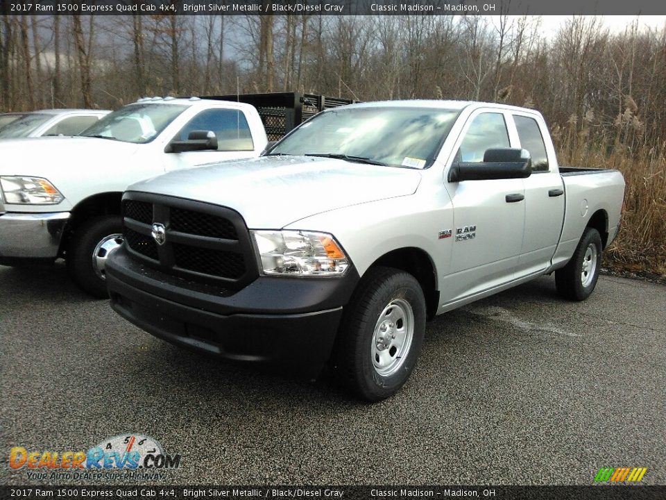 2017 Ram 1500 Express Quad Cab 4x4 Bright Silver Metallic / Black/Diesel Gray Photo #1