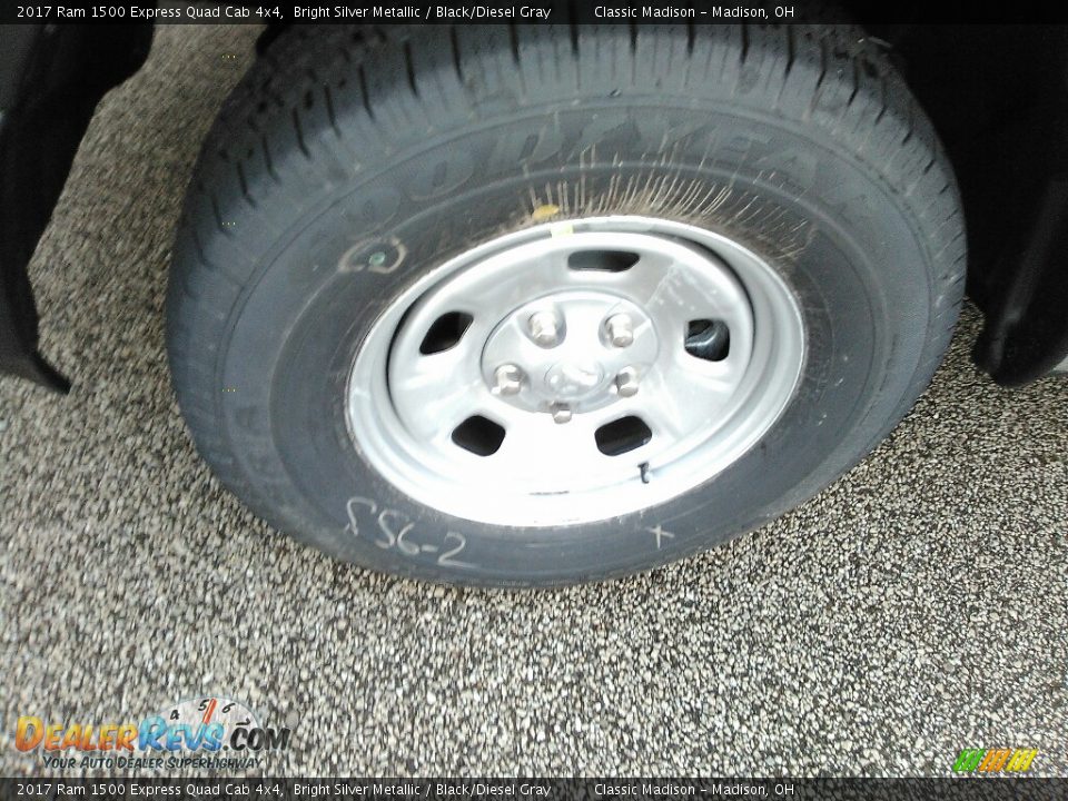 2017 Ram 1500 Express Quad Cab 4x4 Bright Silver Metallic / Black/Diesel Gray Photo #2