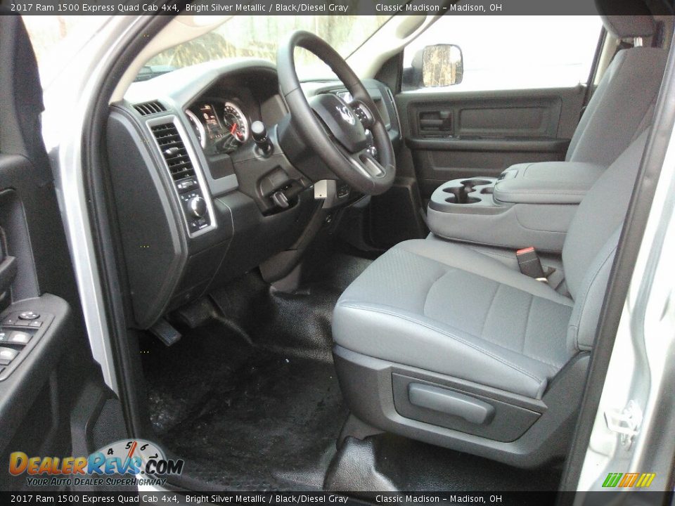 2017 Ram 1500 Express Quad Cab 4x4 Bright Silver Metallic / Black/Diesel Gray Photo #4