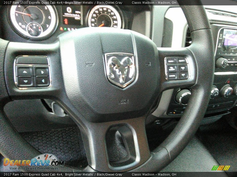 2017 Ram 1500 Express Quad Cab 4x4 Bright Silver Metallic / Black/Diesel Gray Photo #5