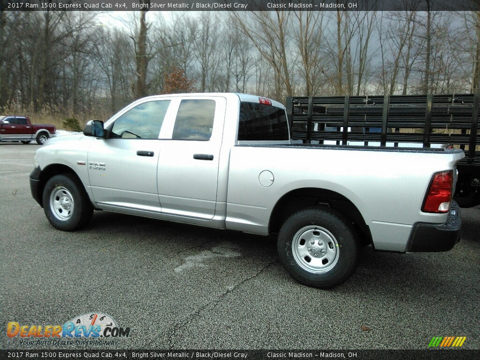 2017 Ram 1500 Express Quad Cab 4x4 Bright Silver Metallic / Black/Diesel Gray Photo #10
