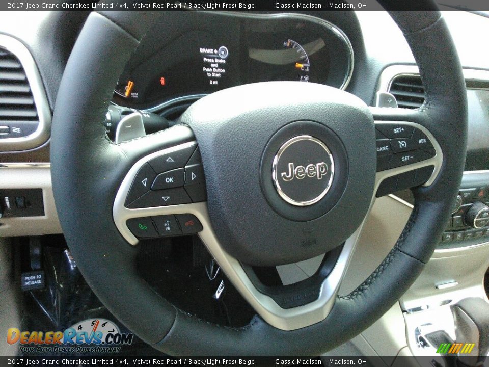 2017 Jeep Grand Cherokee Limited 4x4 Velvet Red Pearl / Black/Light Frost Beige Photo #5