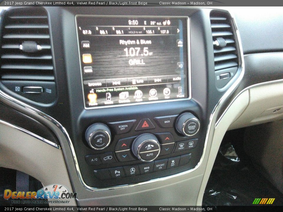 2017 Jeep Grand Cherokee Limited 4x4 Velvet Red Pearl / Black/Light Frost Beige Photo #9