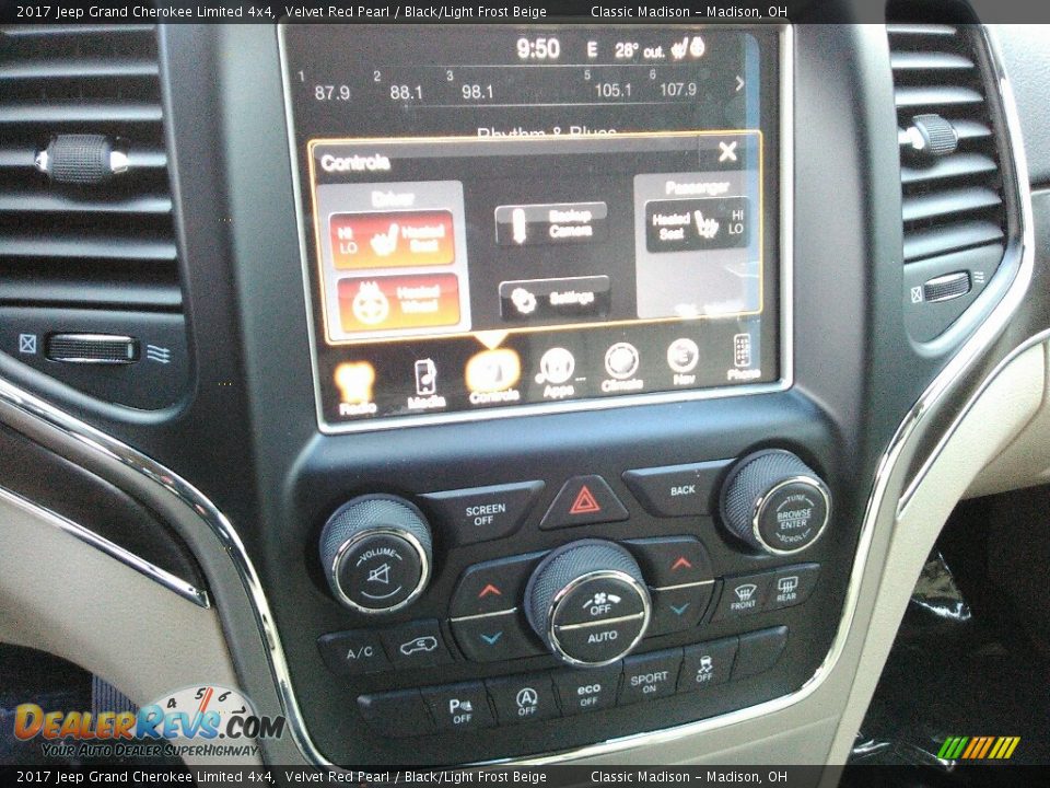 2017 Jeep Grand Cherokee Limited 4x4 Velvet Red Pearl / Black/Light Frost Beige Photo #10