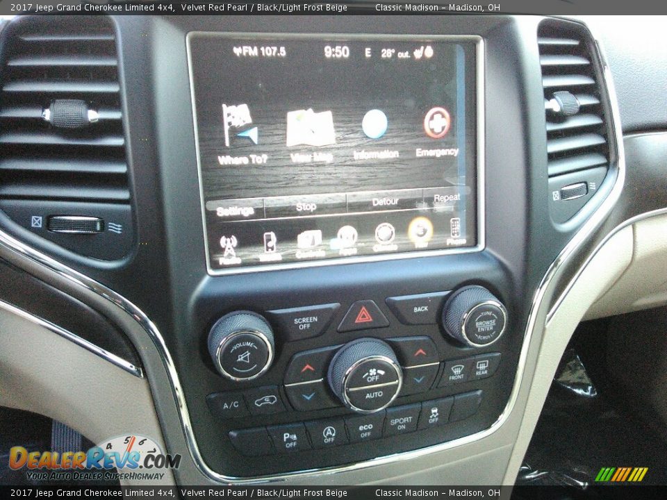 2017 Jeep Grand Cherokee Limited 4x4 Velvet Red Pearl / Black/Light Frost Beige Photo #11