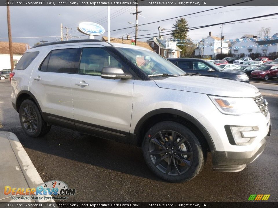 2017 Ford Explorer XLT 4WD Ingot Silver / Sport Appearance Dark Earth Gray Photo #3