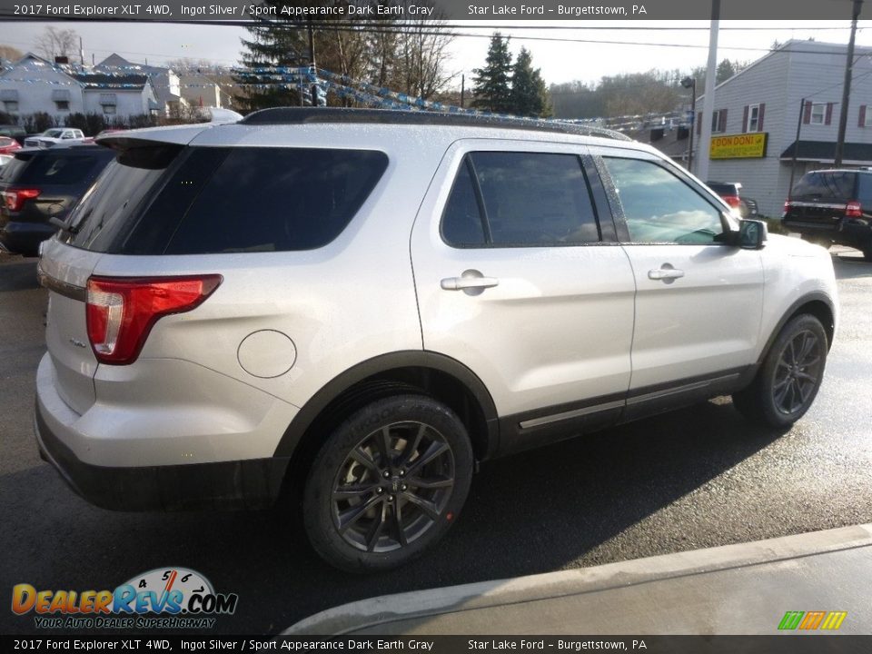2017 Ford Explorer XLT 4WD Ingot Silver / Sport Appearance Dark Earth Gray Photo #5