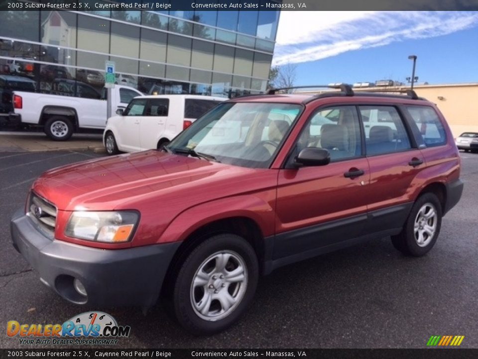 2003 Subaru Forester 2.5 X Cayenne Red Pearl / Beige Photo #1