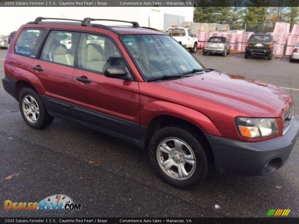 2003 Subaru Forester 2.5 X Cayenne Red Pearl / Beige Photo #4