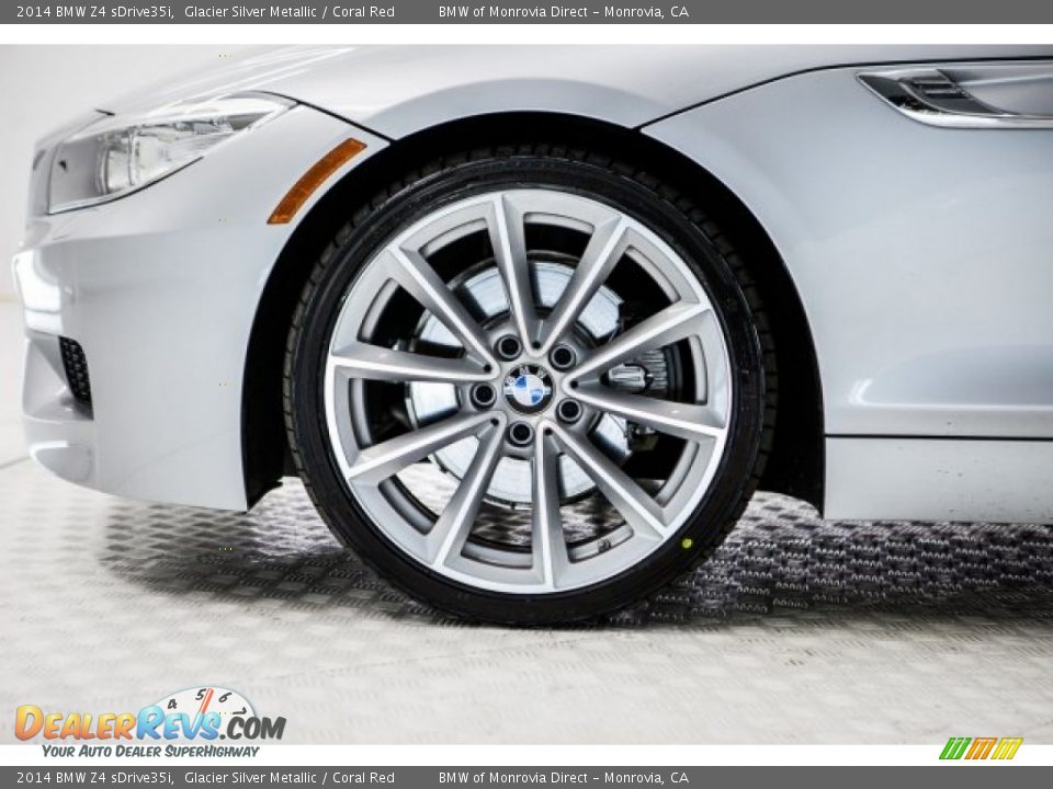 2014 BMW Z4 sDrive35i Glacier Silver Metallic / Coral Red Photo #8