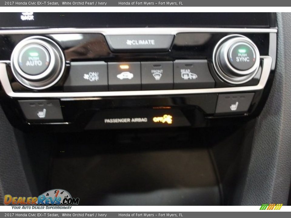 2017 Honda Civic EX-T Sedan White Orchid Pearl / Ivory Photo #17