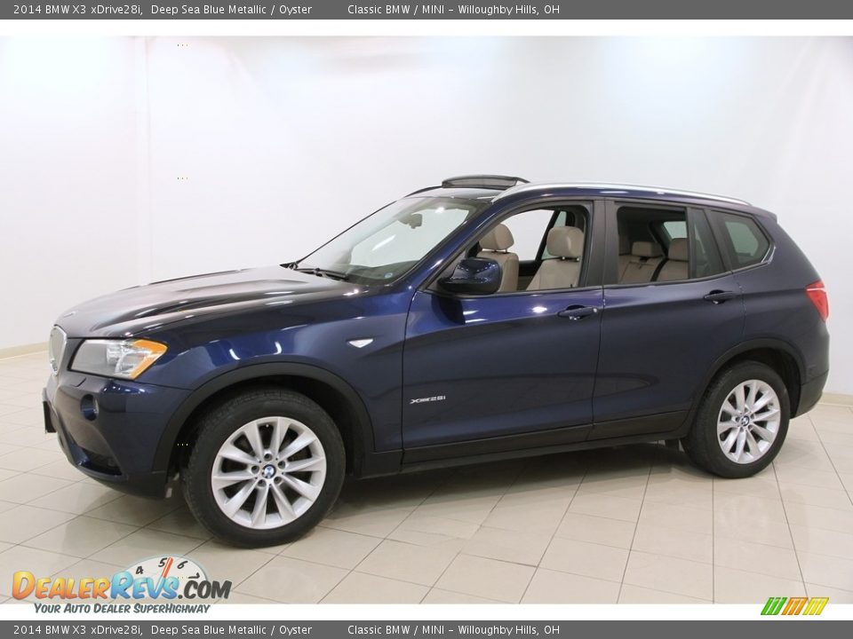 2014 BMW X3 xDrive28i Deep Sea Blue Metallic / Oyster Photo #3