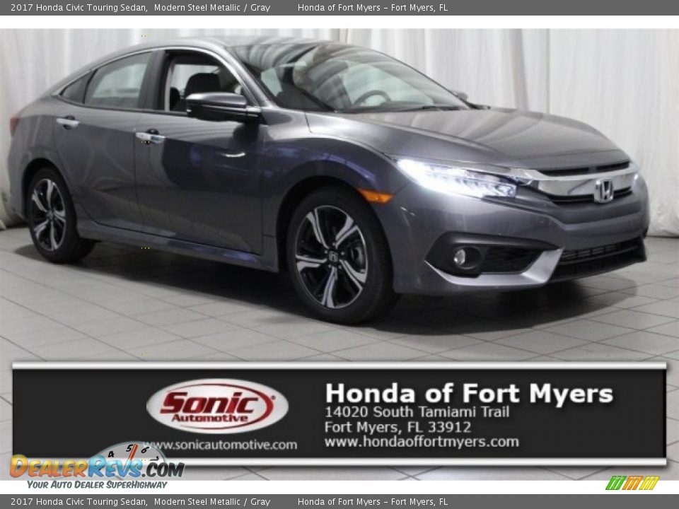 2017 Honda Civic Touring Sedan Modern Steel Metallic / Gray Photo #1