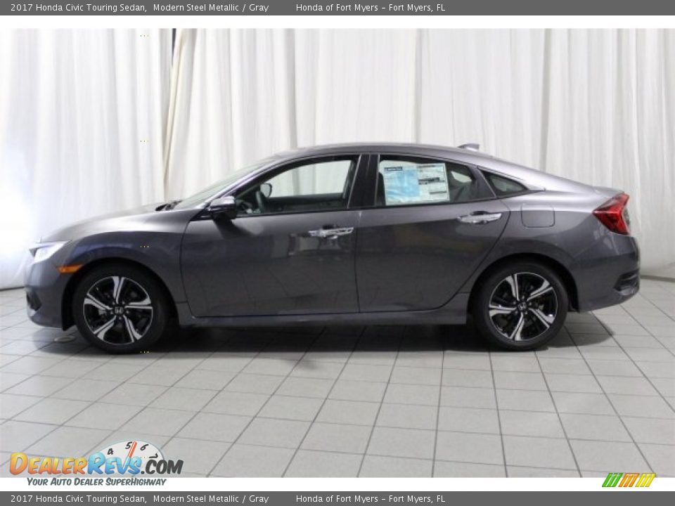 2017 Honda Civic Touring Sedan Modern Steel Metallic / Gray Photo #5