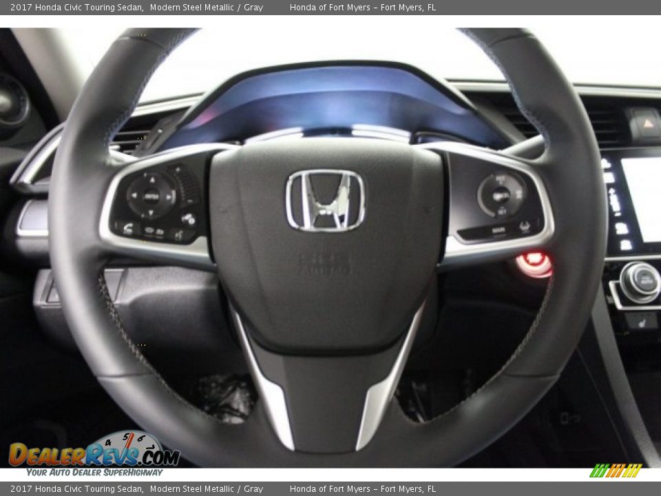 2017 Honda Civic Touring Sedan Modern Steel Metallic / Gray Photo #12
