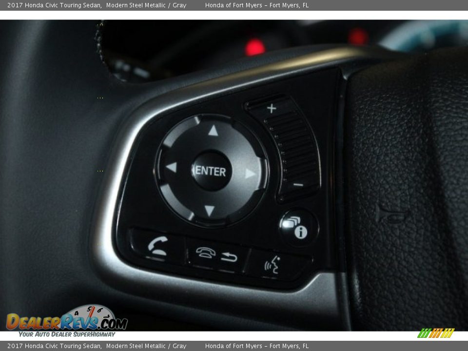 2017 Honda Civic Touring Sedan Modern Steel Metallic / Gray Photo #13