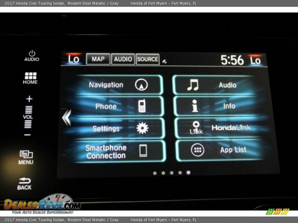 2017 Honda Civic Touring Sedan Modern Steel Metallic / Gray Photo #16