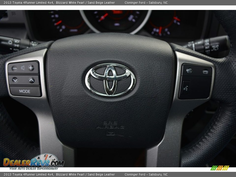 2013 Toyota 4Runner Limited 4x4 Blizzard White Pearl / Sand Beige Leather Photo #25