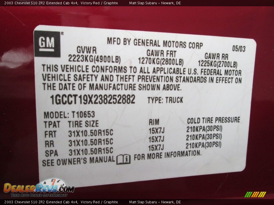 2003 Chevrolet S10 ZR2 Extended Cab 4x4 Victory Red / Graphite Photo #23