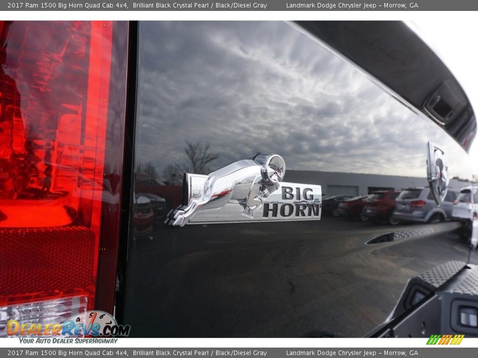 2017 Ram 1500 Big Horn Quad Cab 4x4 Brilliant Black Crystal Pearl / Black/Diesel Gray Photo #3