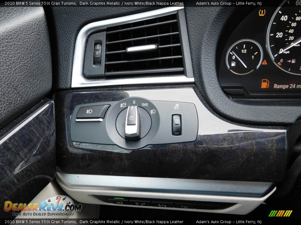 2010 BMW 5 Series 550i Gran Turismo Dark Graphite Metallic / Ivory White/Black Nappa Leather Photo #18