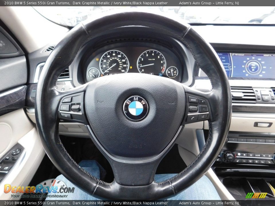 2010 BMW 5 Series 550i Gran Turismo Dark Graphite Metallic / Ivory White/Black Nappa Leather Photo #20