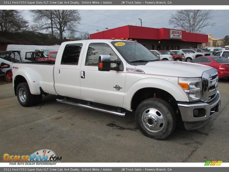 2011 Ford F350 Super Duty XLT Crew Cab 4x4 Dually Oxford White / Adobe Photo #4