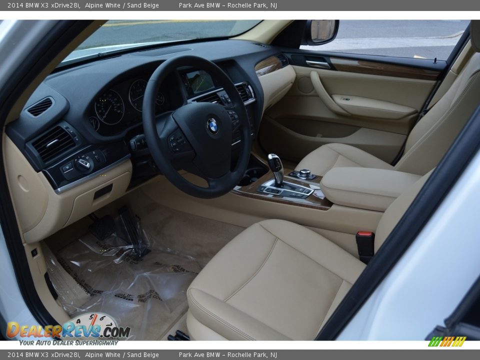2014 BMW X3 xDrive28i Alpine White / Sand Beige Photo #10