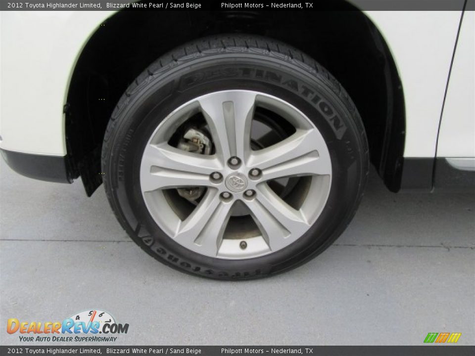 2012 Toyota Highlander Limited Blizzard White Pearl / Sand Beige Photo #5
