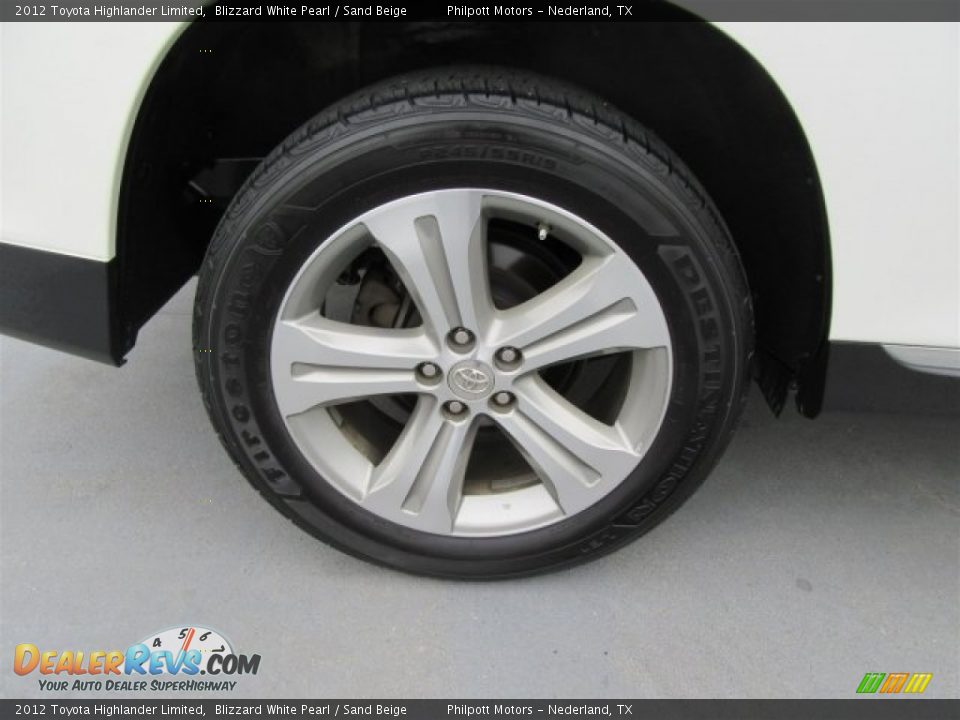 2012 Toyota Highlander Limited Blizzard White Pearl / Sand Beige Photo #13