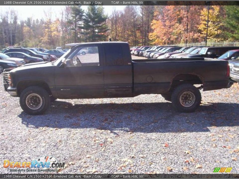 1988 Chevrolet C/K 2500 K2500 Extended Cab 4x4 Black / Gray Photo #1