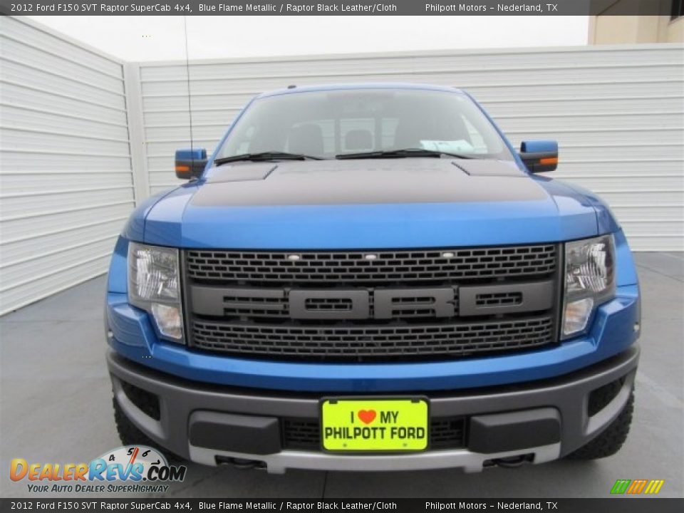 2012 Ford F150 SVT Raptor SuperCab 4x4 Blue Flame Metallic / Raptor Black Leather/Cloth Photo #2