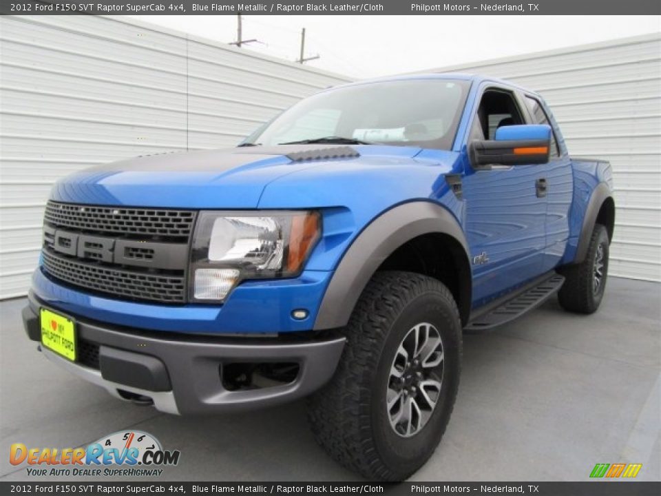2012 Ford F150 SVT Raptor SuperCab 4x4 Blue Flame Metallic / Raptor Black Leather/Cloth Photo #3