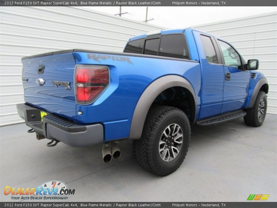 2012 Ford F150 SVT Raptor SuperCab 4x4 Blue Flame Metallic / Raptor Black Leather/Cloth Photo #7