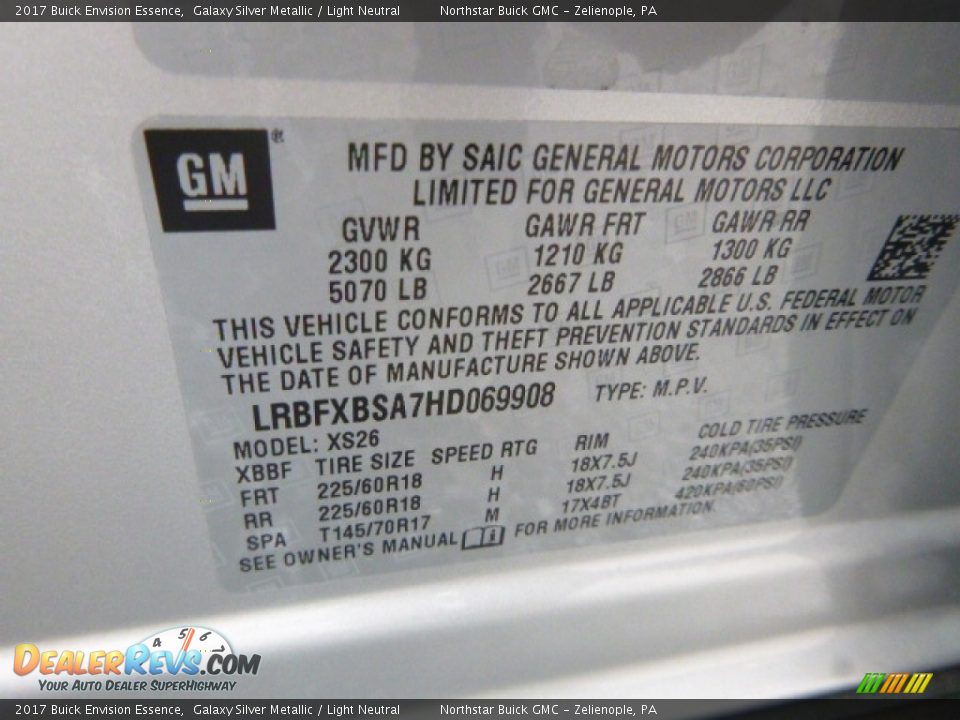 2017 Buick Envision Essence Galaxy Silver Metallic / Light Neutral Photo #16