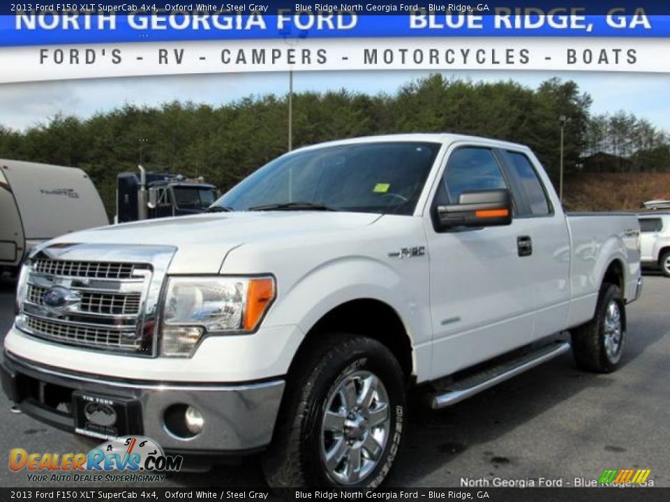 2013 Ford F150 XLT SuperCab 4x4 Oxford White / Steel Gray Photo #1