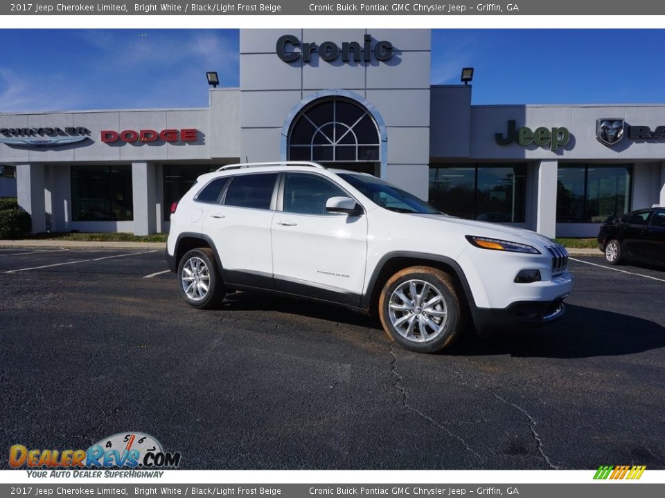 2017 Jeep Cherokee Limited Bright White / Black/Light Frost Beige Photo #1
