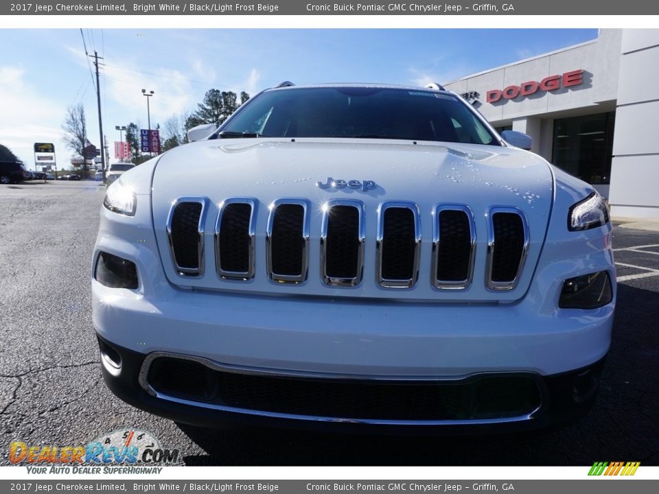 2017 Jeep Cherokee Limited Bright White / Black/Light Frost Beige Photo #2