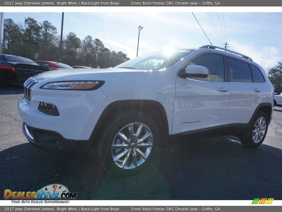2017 Jeep Cherokee Limited Bright White / Black/Light Frost Beige Photo #3