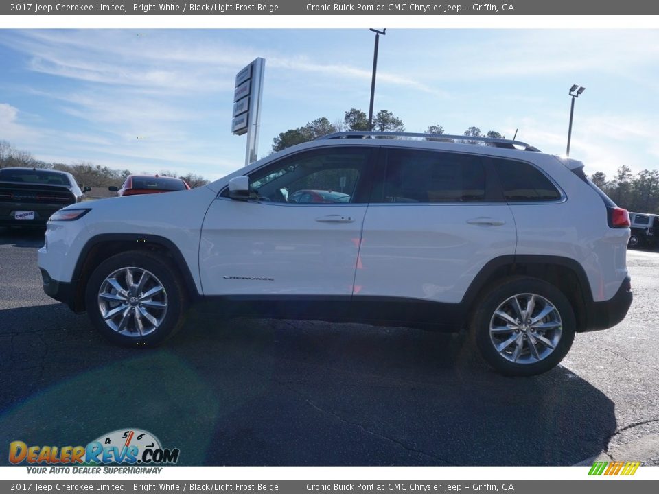 2017 Jeep Cherokee Limited Bright White / Black/Light Frost Beige Photo #4