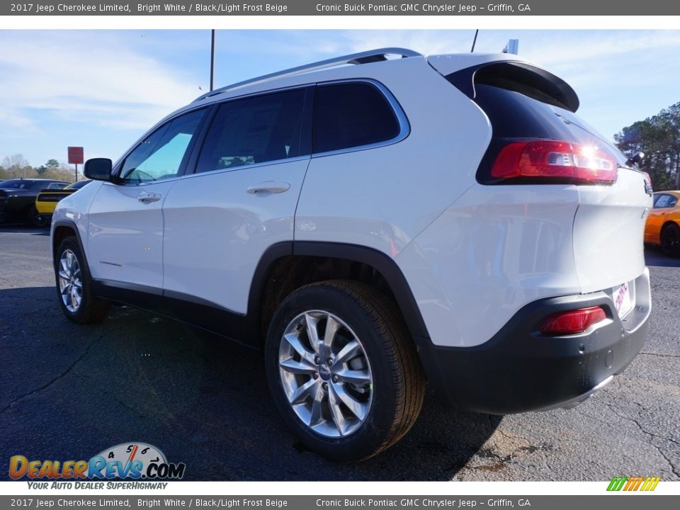 2017 Jeep Cherokee Limited Bright White / Black/Light Frost Beige Photo #5