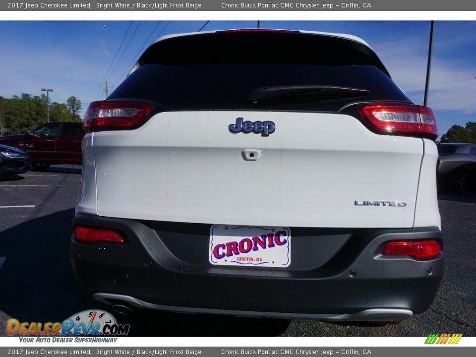 2017 Jeep Cherokee Limited Bright White / Black/Light Frost Beige Photo #6