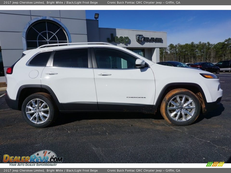 2017 Jeep Cherokee Limited Bright White / Black/Light Frost Beige Photo #7