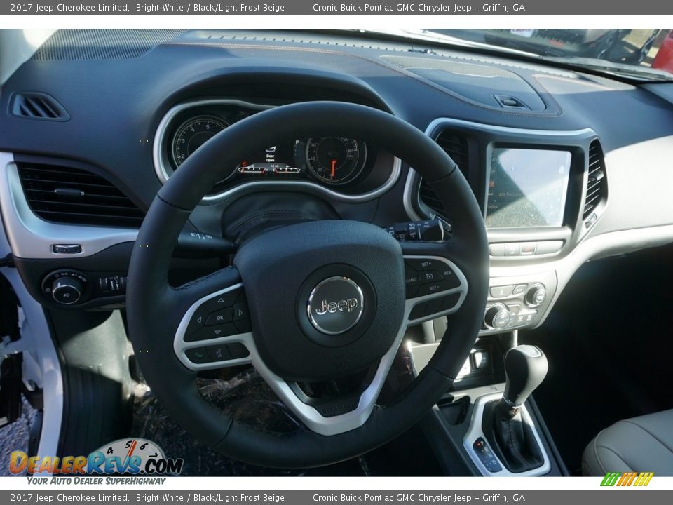2017 Jeep Cherokee Limited Bright White / Black/Light Frost Beige Photo #9