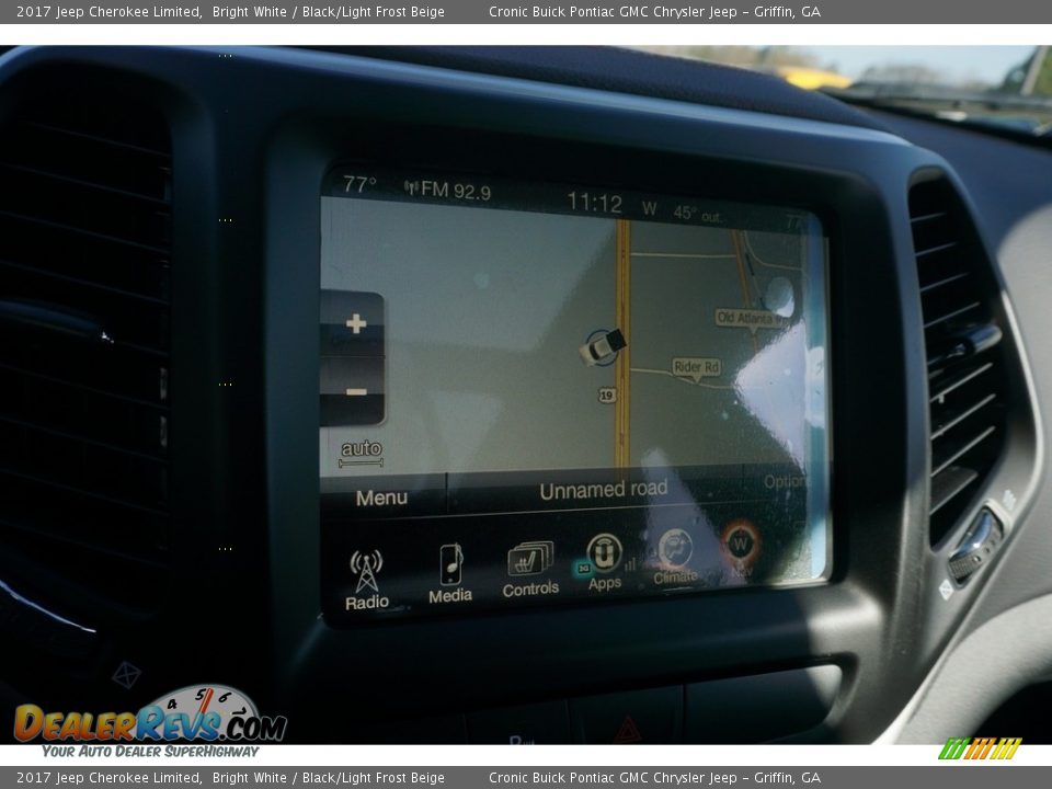 2017 Jeep Cherokee Limited Bright White / Black/Light Frost Beige Photo #15
