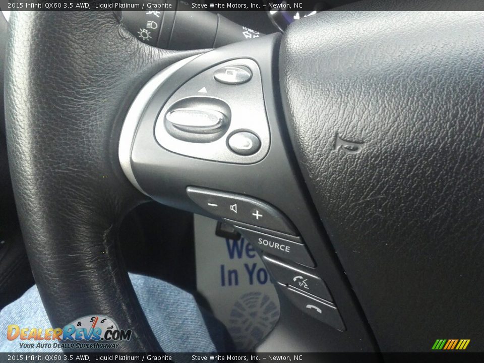 2015 Infiniti QX60 3.5 AWD Liquid Platinum / Graphite Photo #18