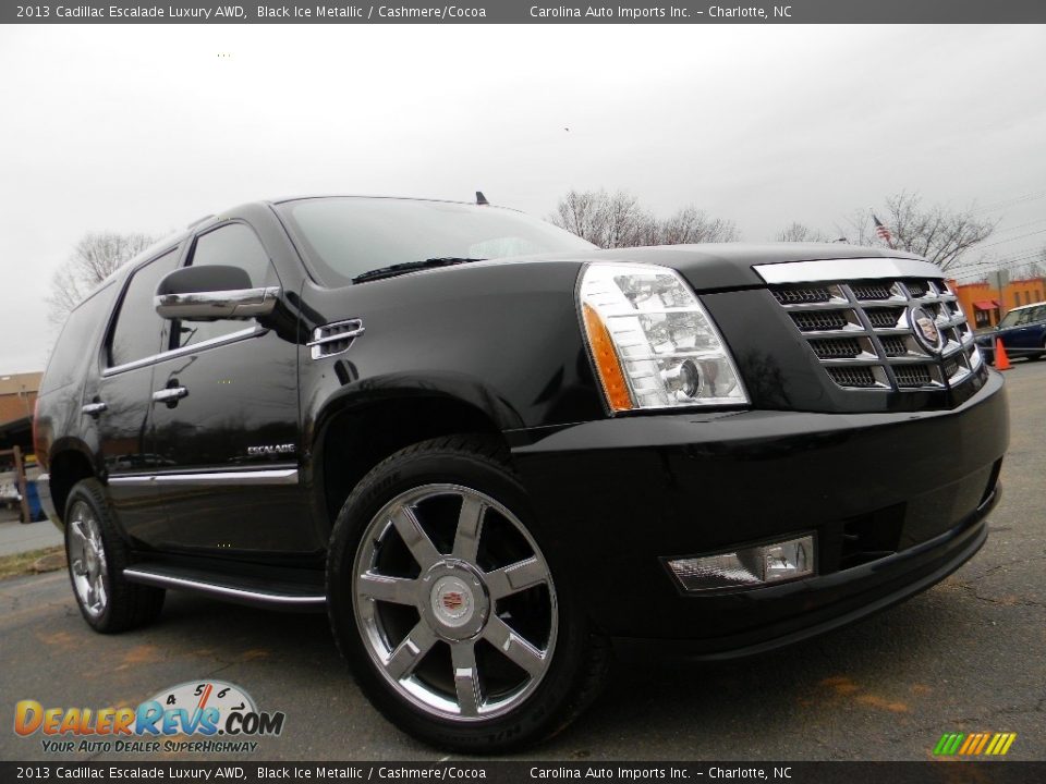 2013 Cadillac Escalade Luxury AWD Black Ice Metallic / Cashmere/Cocoa Photo #2