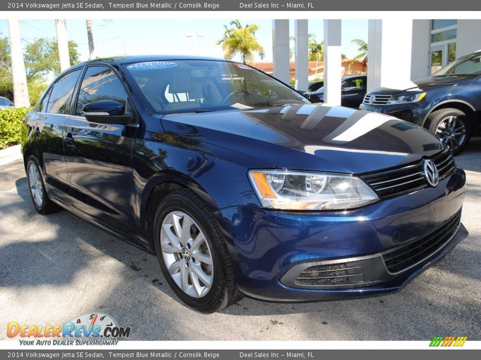 2014 Volkswagen Jetta SE Sedan Tempest Blue Metallic / Cornsilk Beige Photo #2